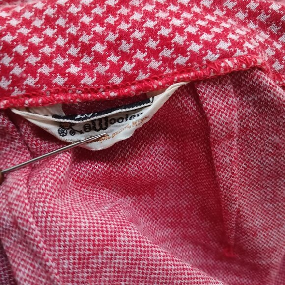 Vintage Women's Medium Open Blazer 1970's Red White Houndstooth shabby Granny - Picture 6 of 6